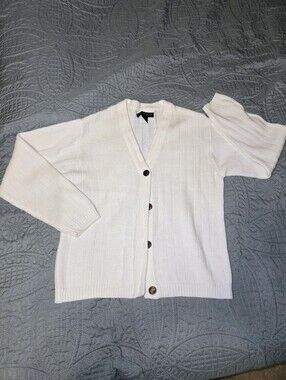 Mountain Lake Men's M Cream Button-Front Cardigan Sweater